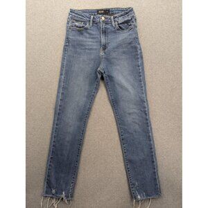 Just Black Jeans Womens 29 Blue Denim Mid Rise Skinny Raw Hem Distressed USA